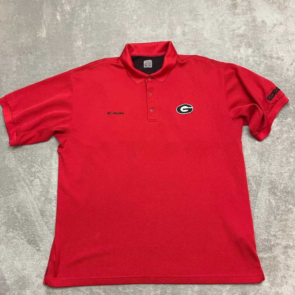 Georgia UGA PFG Polo Shirt Red Short Sleeve Performance Fishing Men's XL